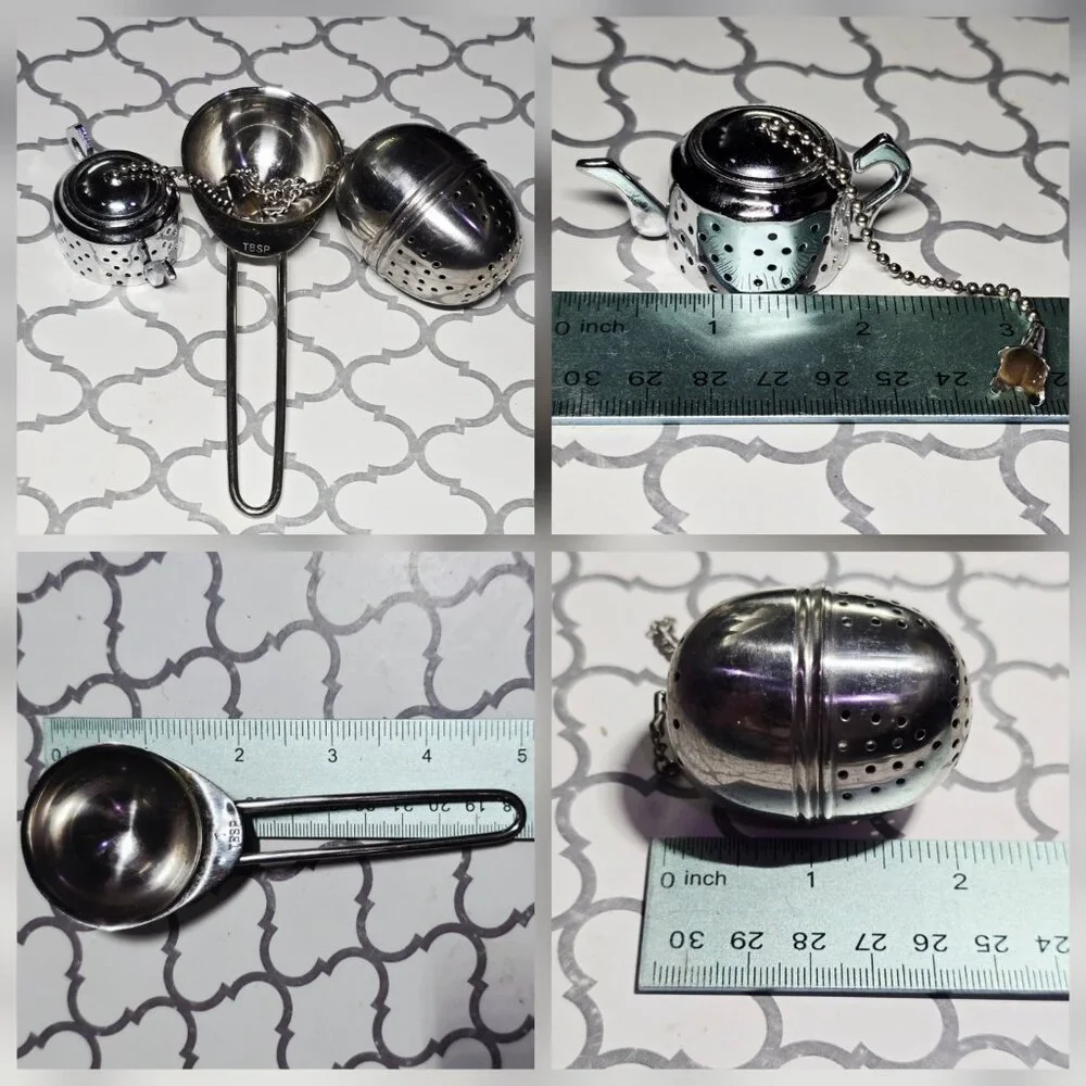 COMING SOON 3PC SET Loose Leaf Tea Brewing Teapot Infuser Ball Strainer Scoop